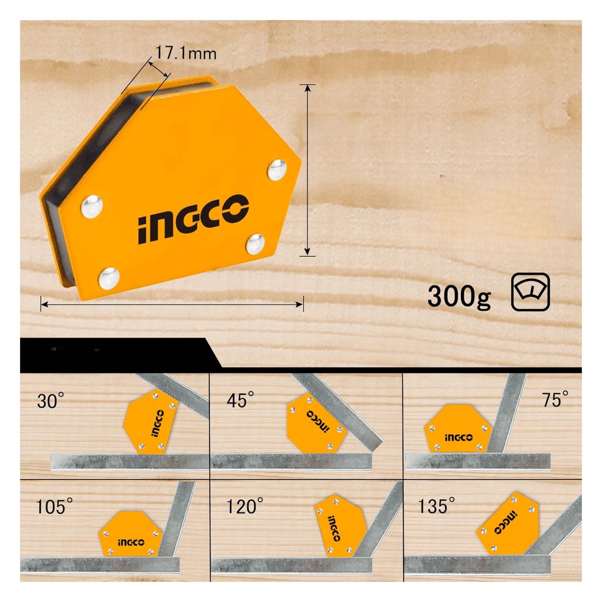 INGCO TOOLS - Set 7 escuadras magneticas para soldar ingco