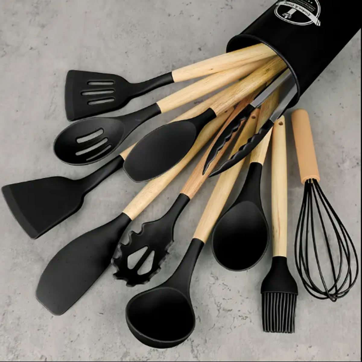 GENERICO - Juego de utensilios de cocina de silicona de 12 piezas