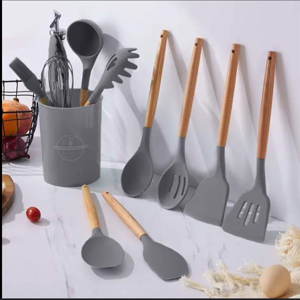 GENERICO - Juego de utensilios de cocina de silicona de 12 piezas