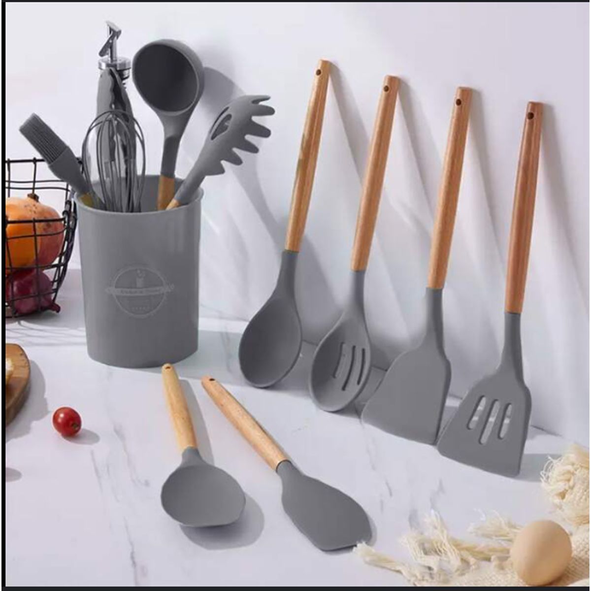 GENERICO - Juego de utensilios de cocina de silicona de 12 piezas