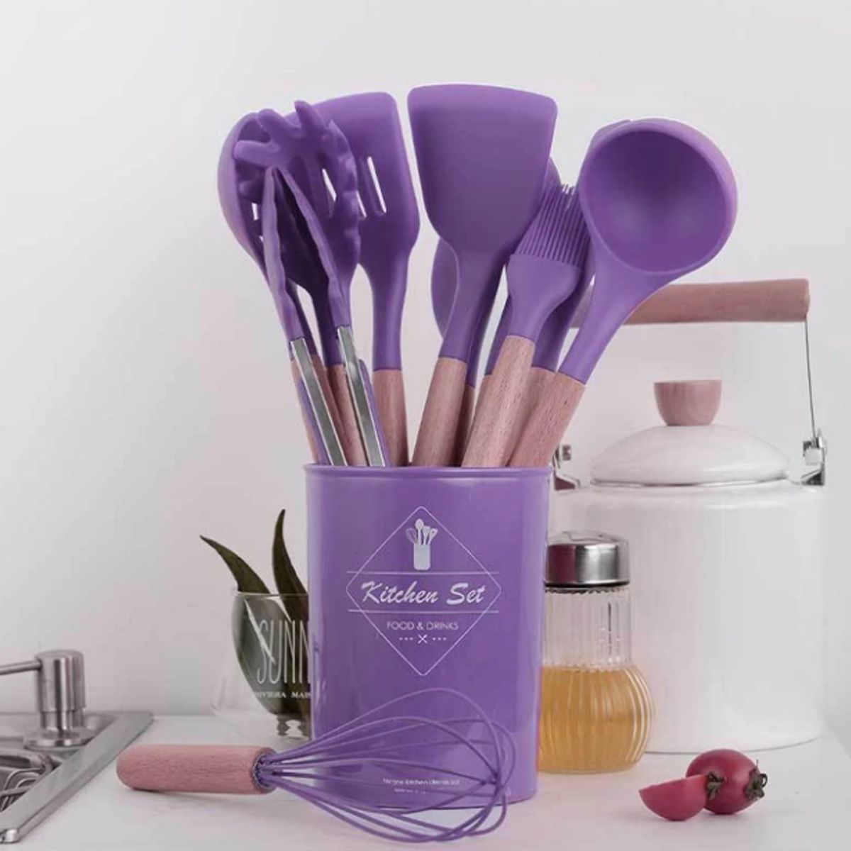 GENERICO - Juego de utensilios de cocina de silicona de 12 piezas