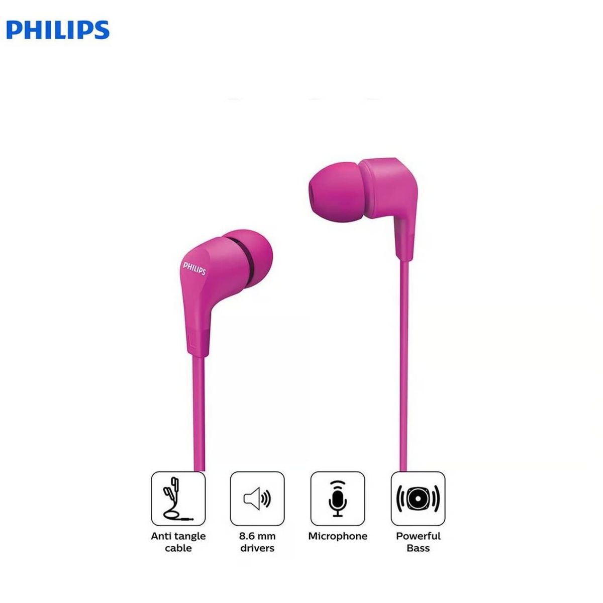 PHILIPS - Audífonos Philips TAE1105 In Ear con Micrófono- Rosado