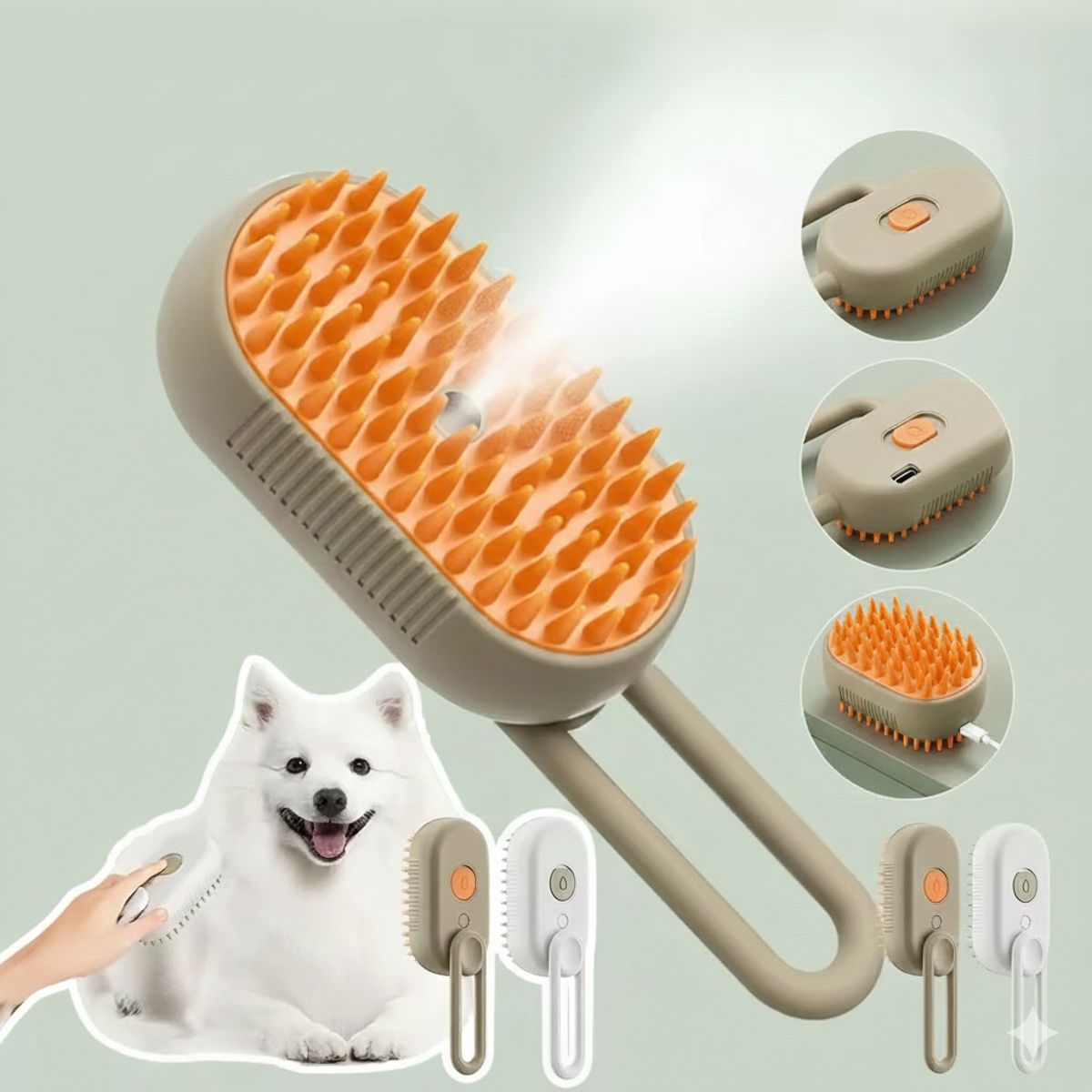 GENERICO - Peine de Vapor para Gatos Perros Grooming Recargable