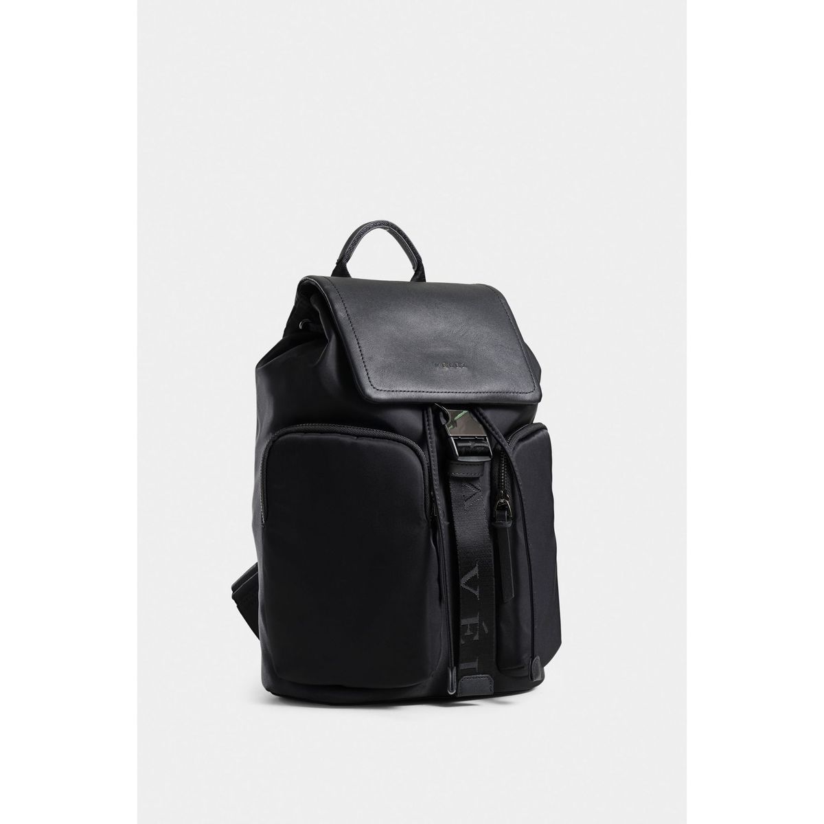 VELEZ - Vélez Mochila Ibiza Lona Cuero Mujer Chapa funcional Negro