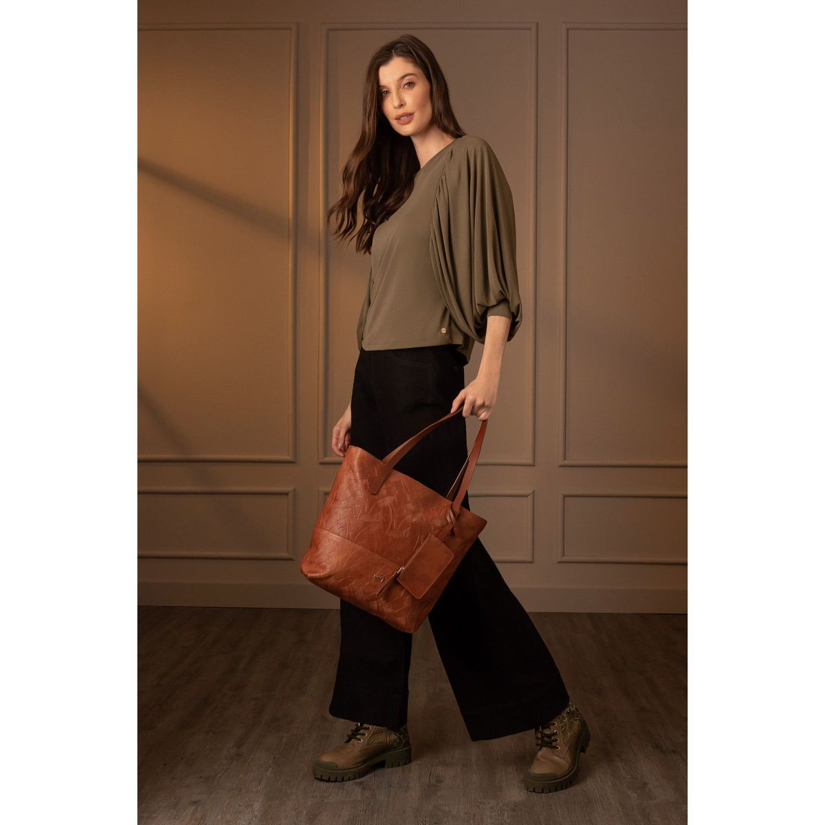 VELEZ - Vélez Shopping Denver De Cuero Para Mujer Placa Palmera Miel