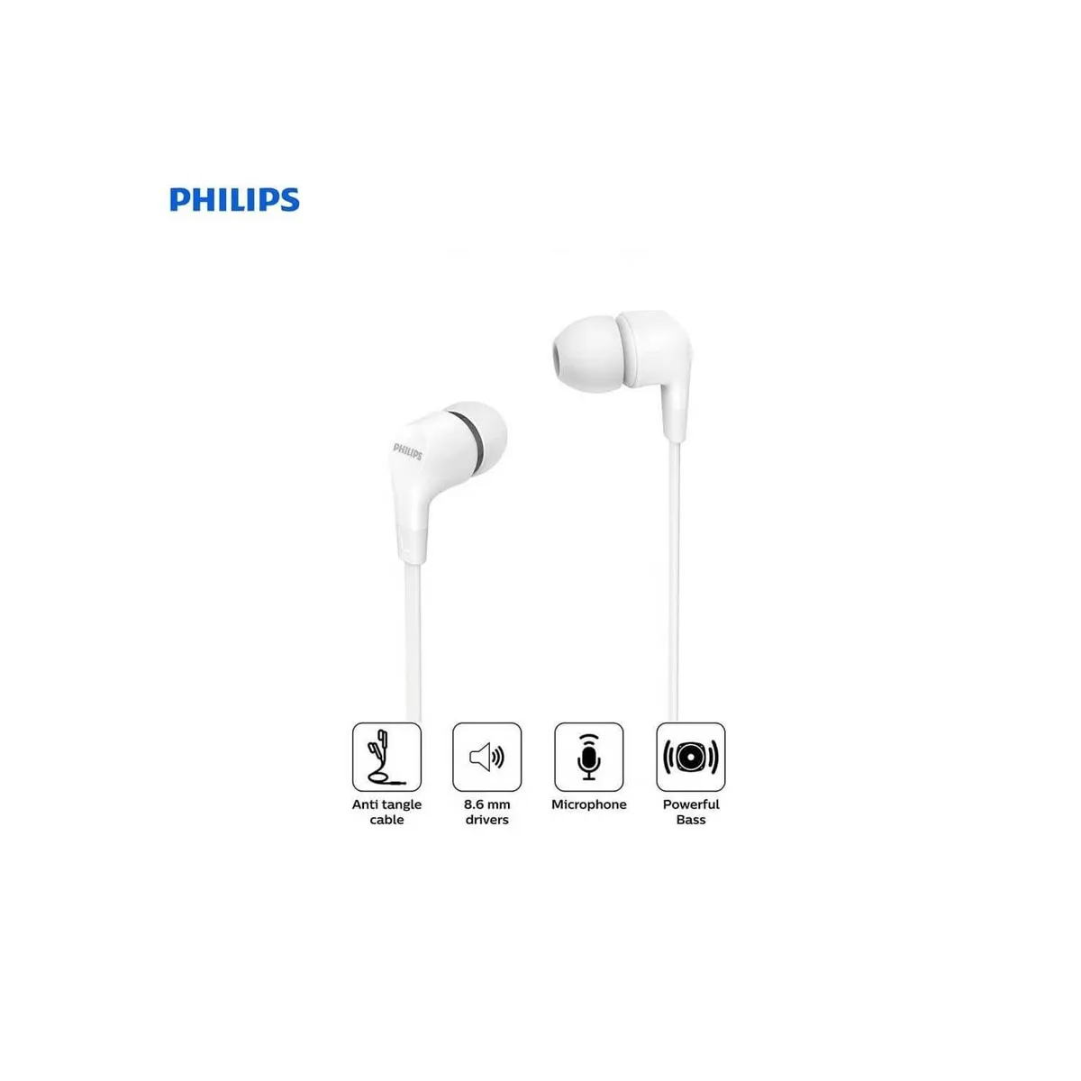 PHILIPS - Audífonos Philips TAE1105 In Ear con Micrófono- Blanco