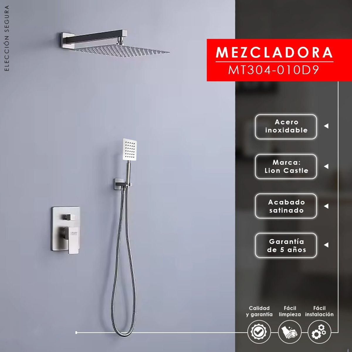 XM - MEZCLADORA DE DUCHA Y TELÉFONO SATINADO MT304-010D9