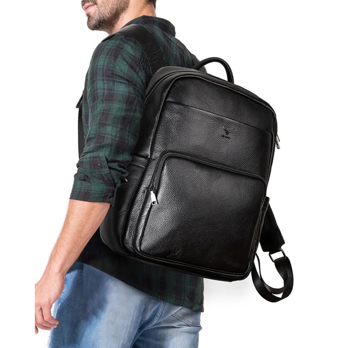 ARMUZ - MOCHILA DE CUERO VACUNO -CHRONOS- MH658 PARA LAPTOP