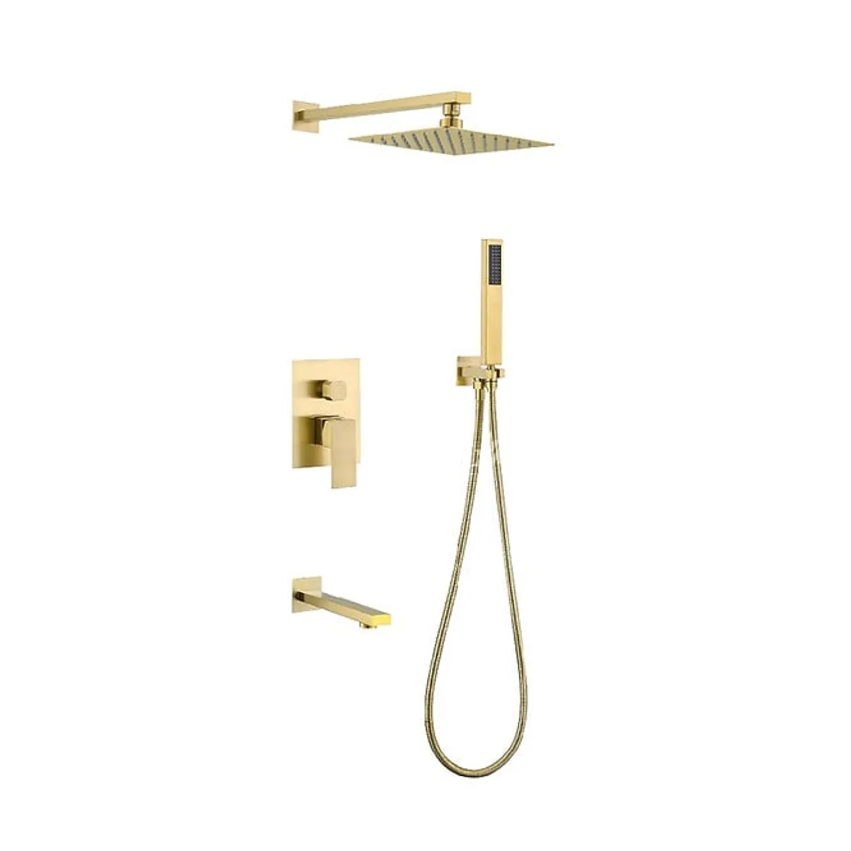 XM - MEZCLADORA DE DUCHA Y TINA DORADO CUADRADO MT304- 010D707