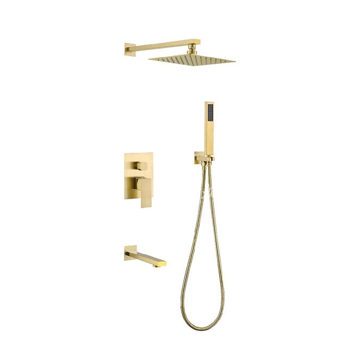 XM - MEZCLADORA DE DUCHA Y TINA DORADO CUADRADO MT304- 010D707