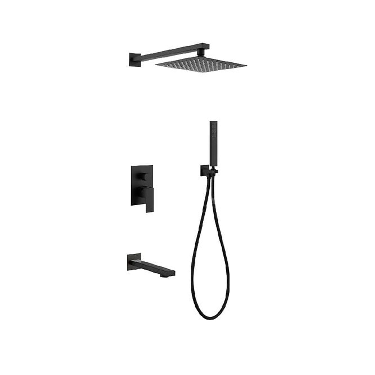 XM - MEZCLADORA DE BAÑO Y TINA NEGRO CUADRADO MT304- 010D701