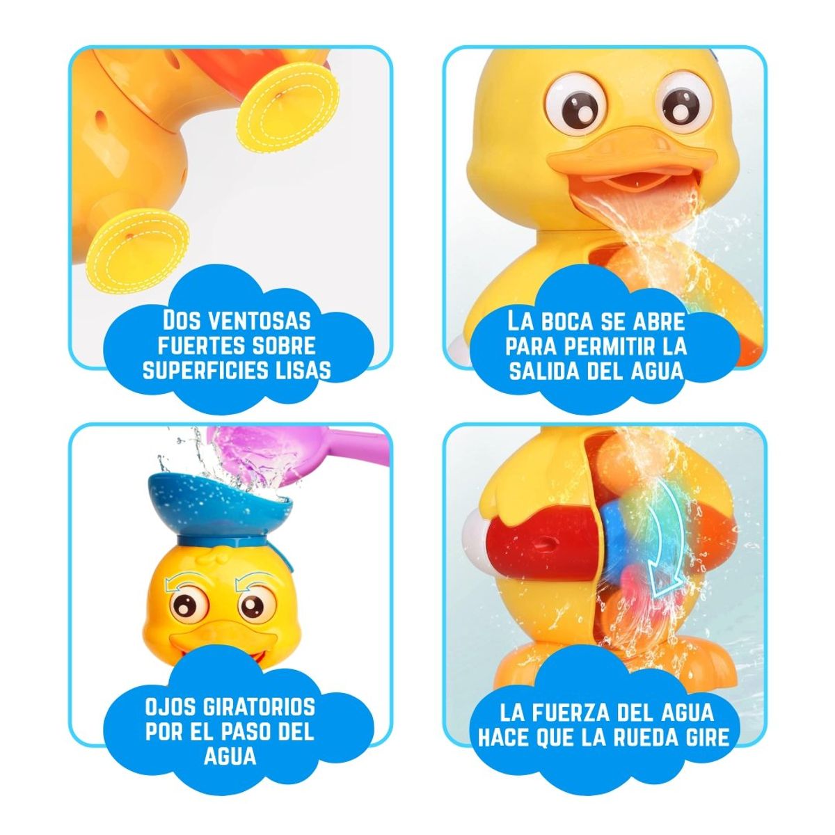 KIDS - Juguete de Baño PATITO con Rueda de Agua Giratoria