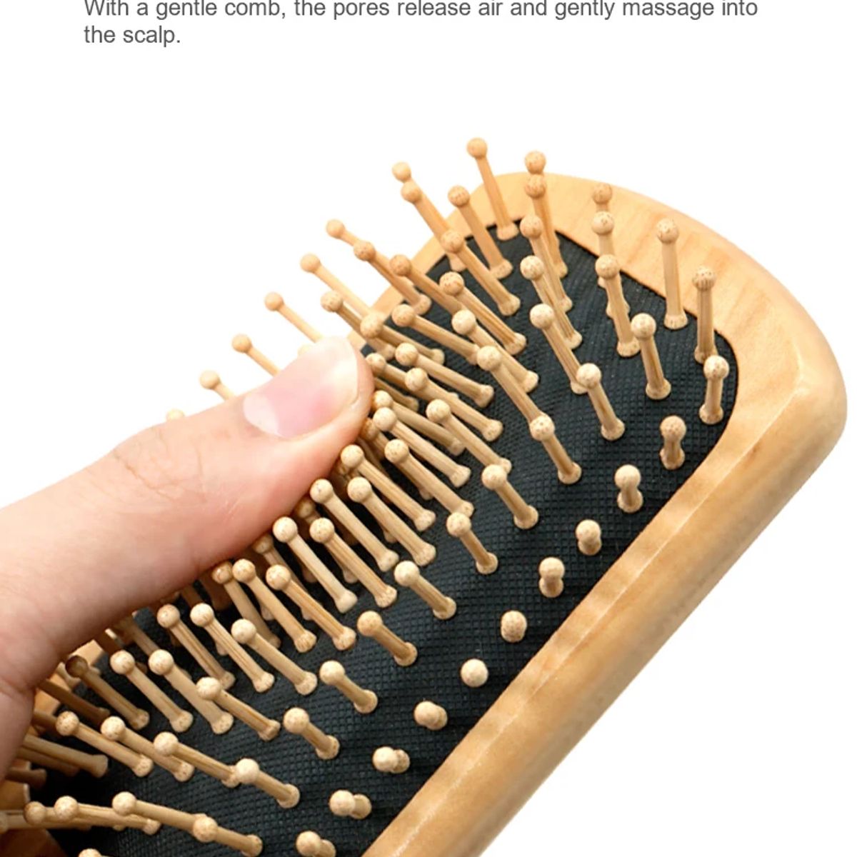 GENERICO - CEPILLO PEINE DE MADERA GRANDE ECOAMIGABLE ANTIFRIZZ