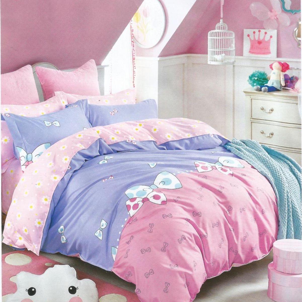 MINGDA - Set Edredón Kids 2 Pz + Sabanas + Fundas 5 piezas 100% Garantizado