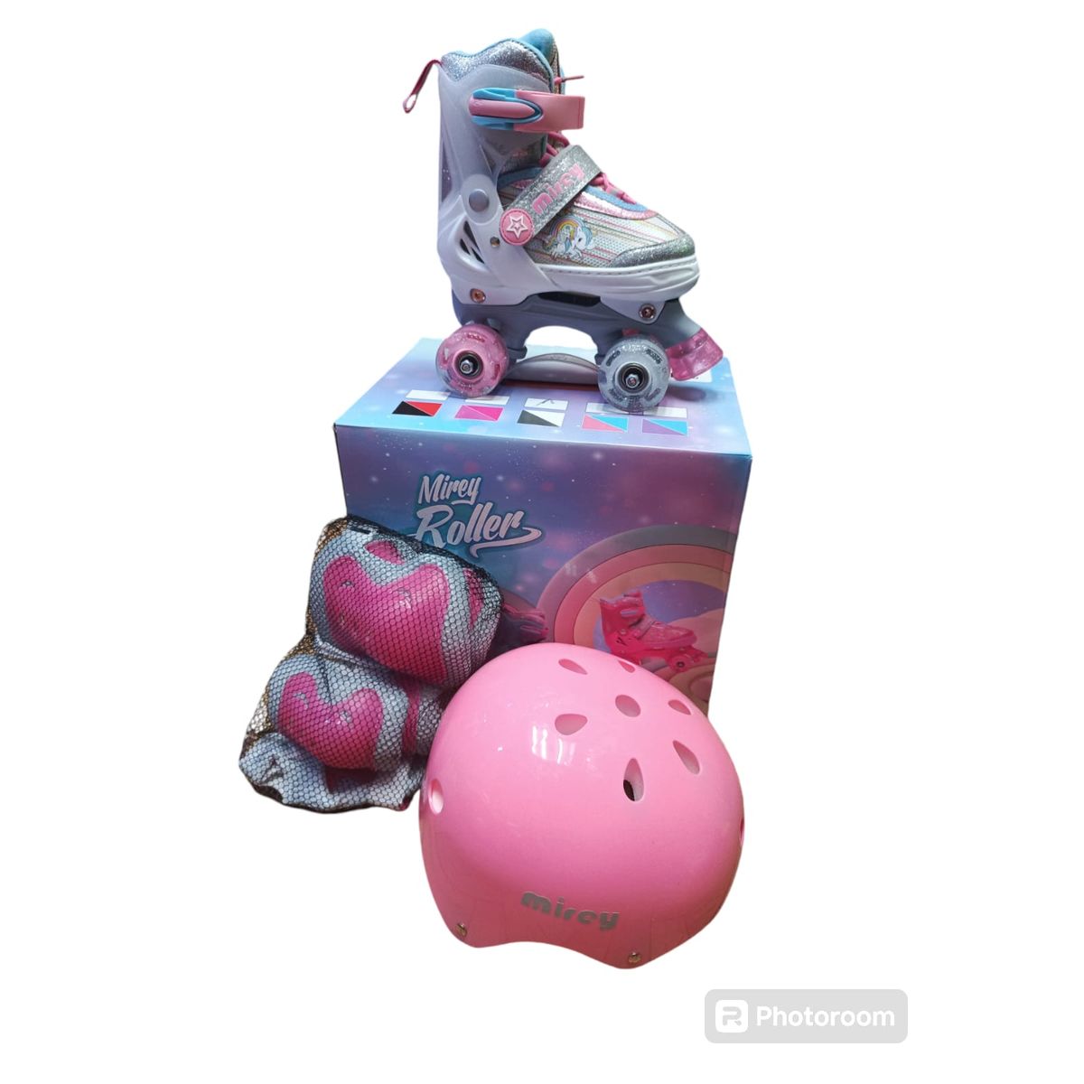 GENERICO - PATIN 4 RUEDAS BLANCO MIREY TALLA S 31 - 34