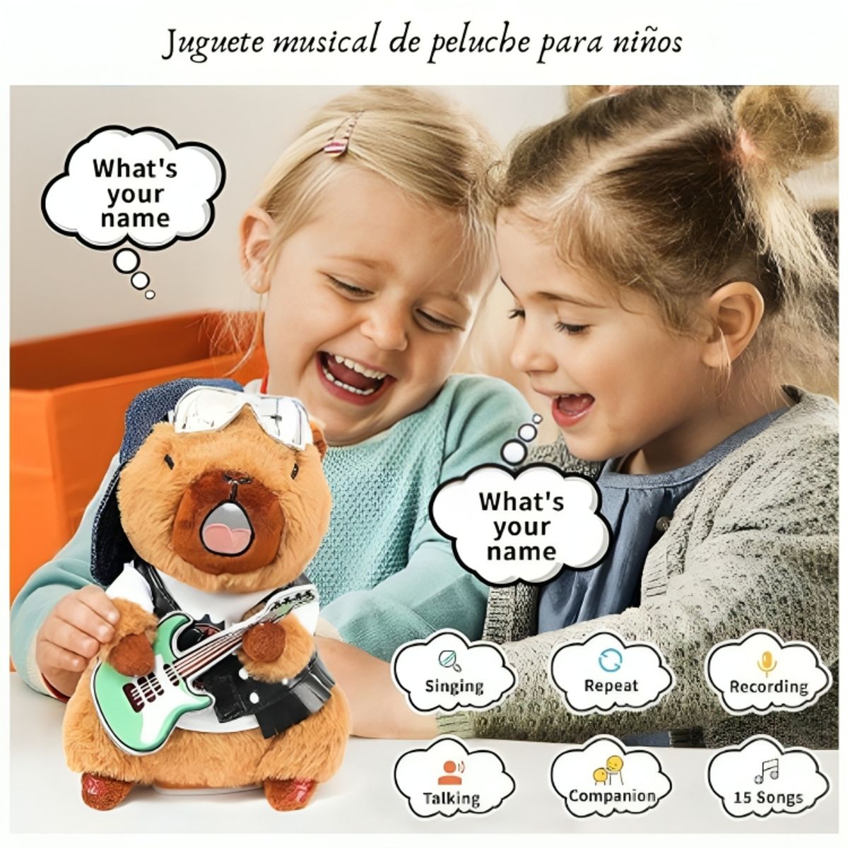 IMPORTADO MC - Capibara de Peluche con Guitarra Juguete Musical para Niños