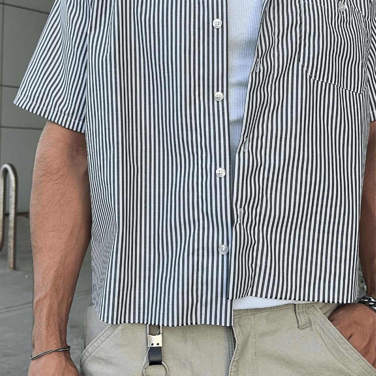 GENERICO - Camisa Manga Corta Hombre Rayas