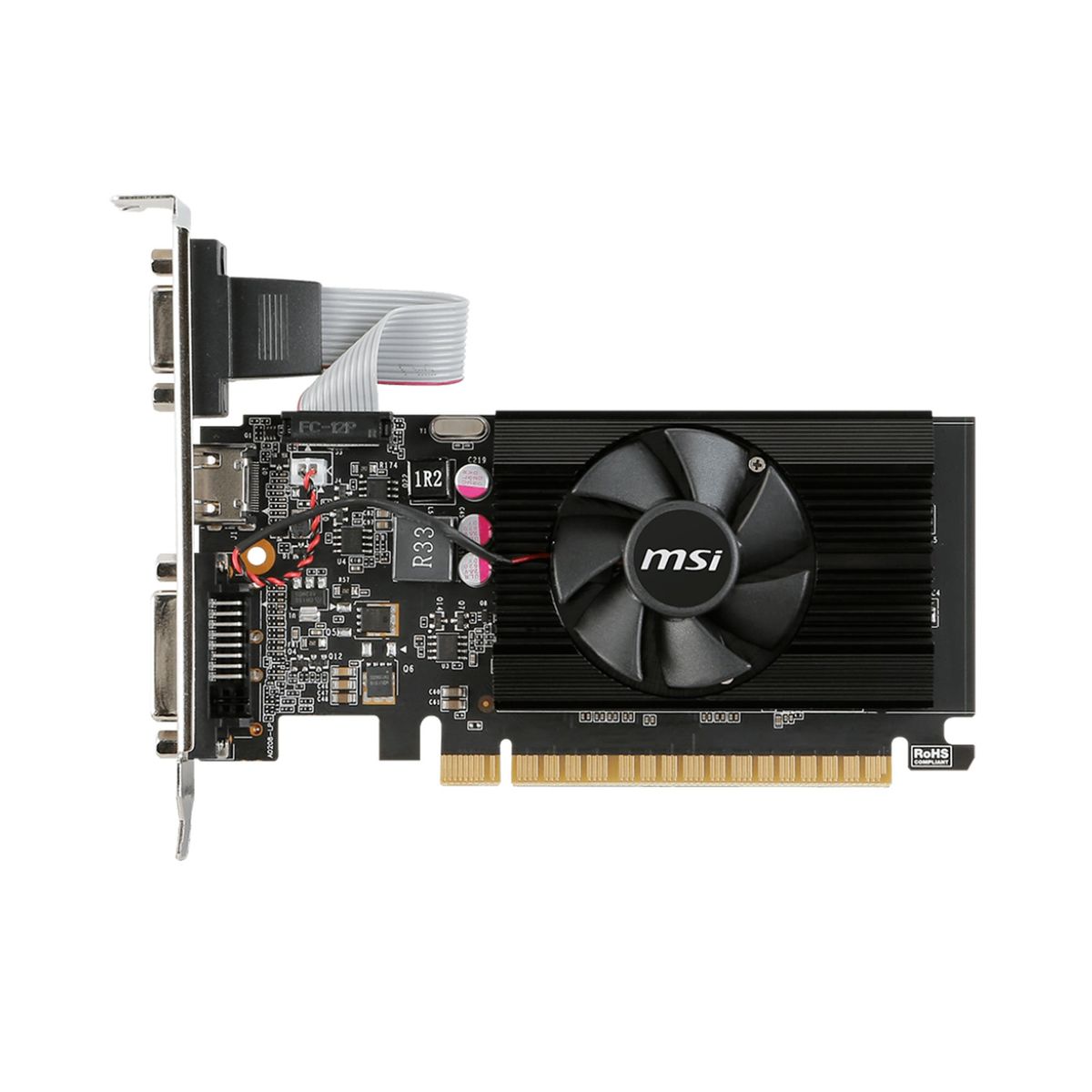 MSI - Tarjeta de video MSI 2GB DDR3 P/N: GT 710 2GD3 LP