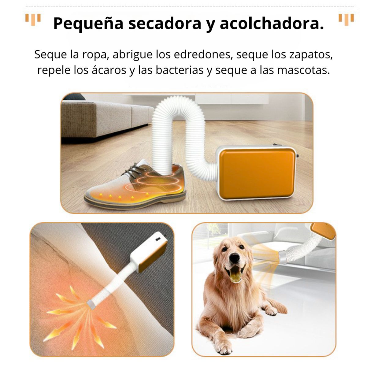 GENERICO - Secadora de Ropa Portátil 600W Elimina Ácaros MV08