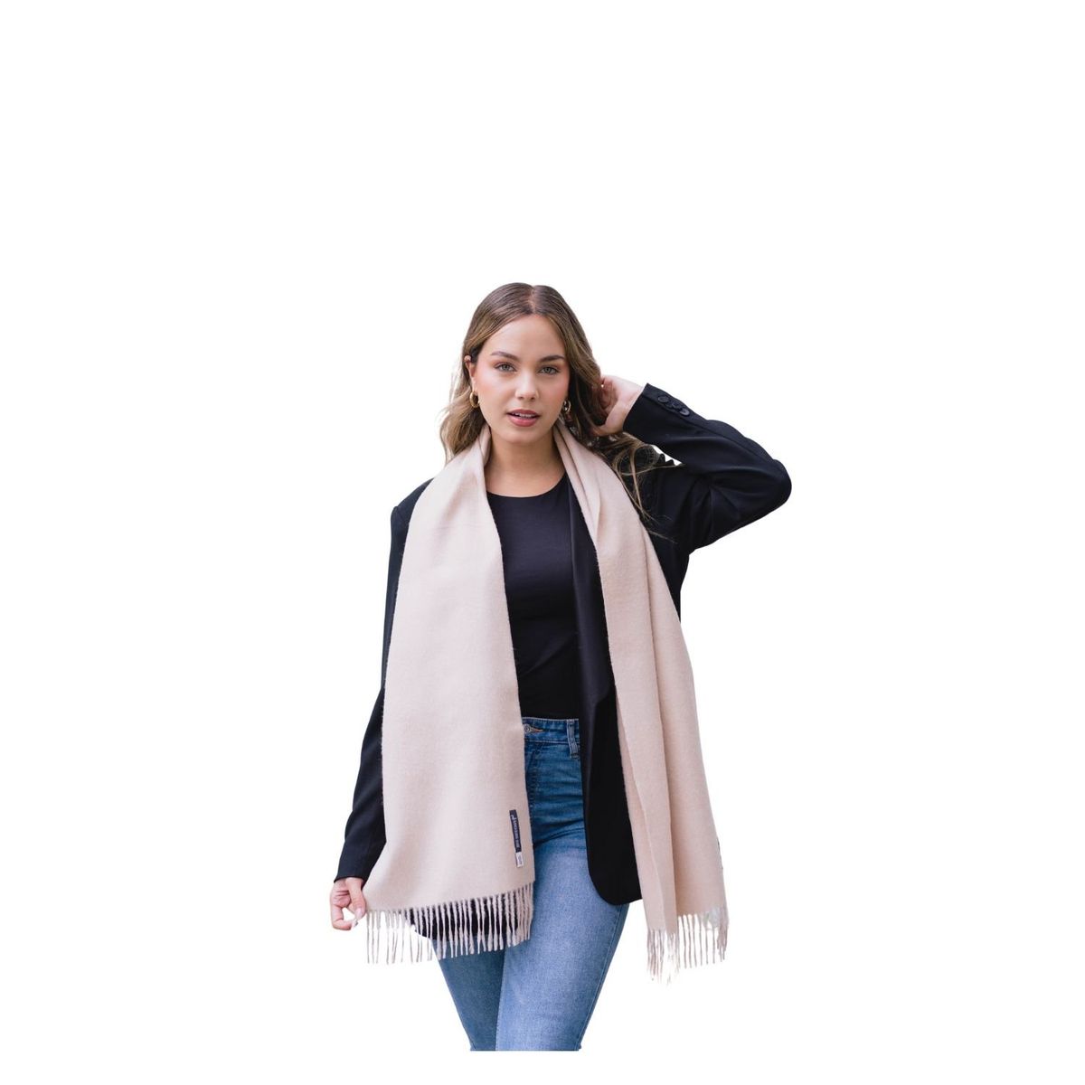 GENERICO - Bufanda Chalina Beige - 100% Baby Alpaca_.