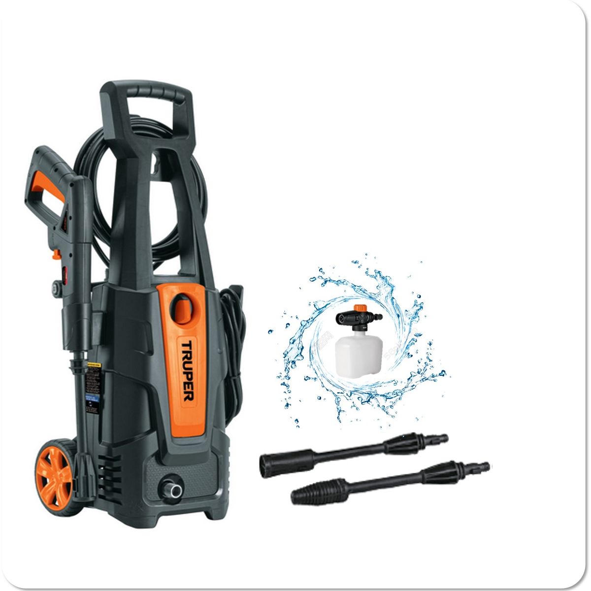 TRUPER - Hidrolavadora eléctrica 1800 PSI, Truper 2HP Hila 1800