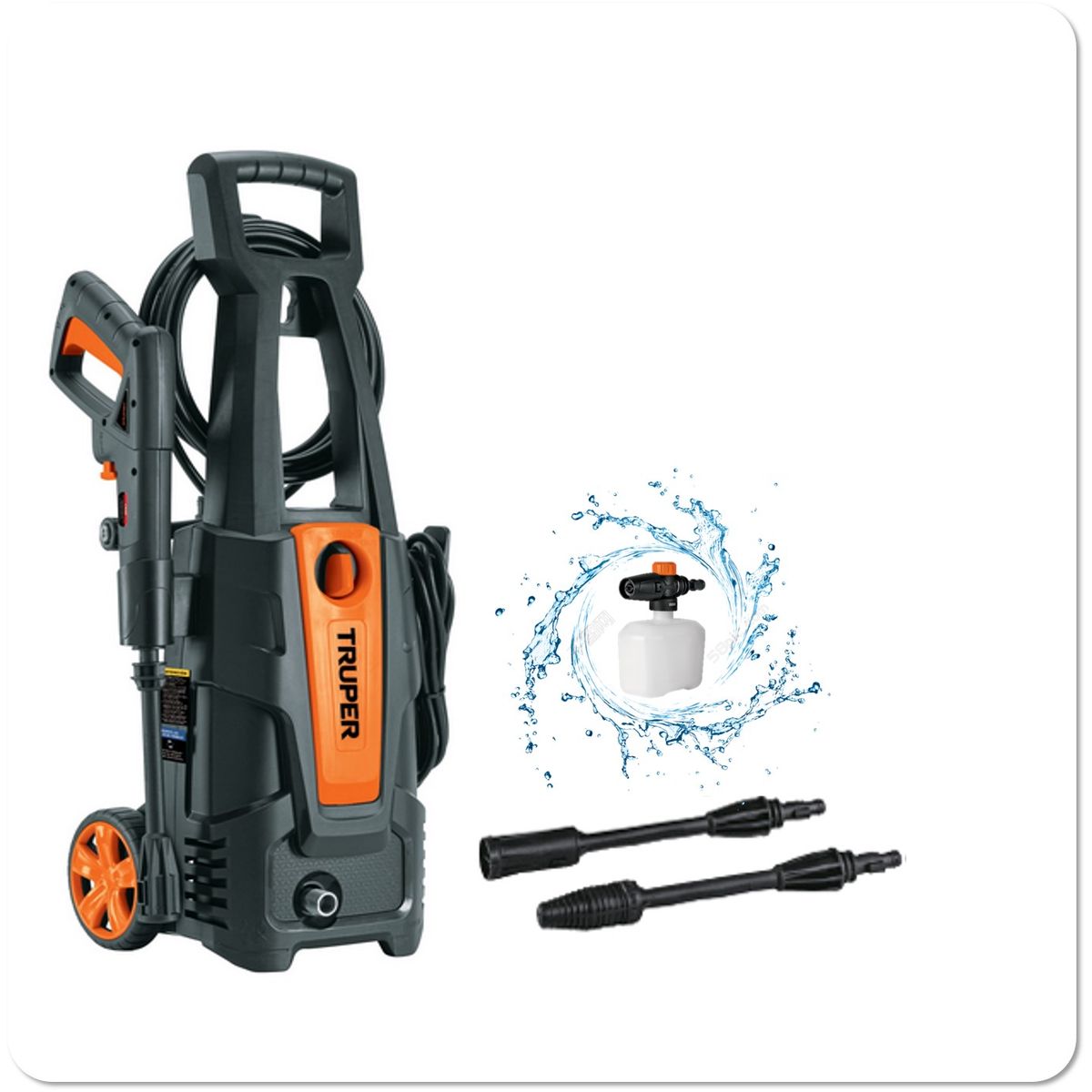 TRUPER - Hidrolavadora eléctrica 1800 PSI, Truper 2HP Hila 1800