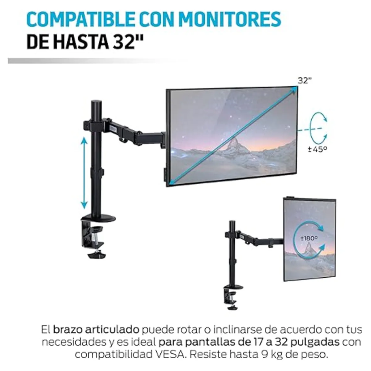 GENERICO - Rack Monitor PC 17 A 32 Pulgadas Soporte Escritorio Base Inclinable
