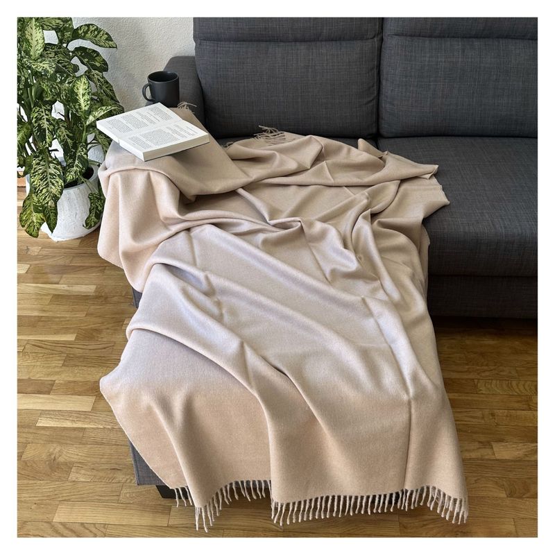 GENERICO - Manta Frazada Beige - 100% Baby Alpaca