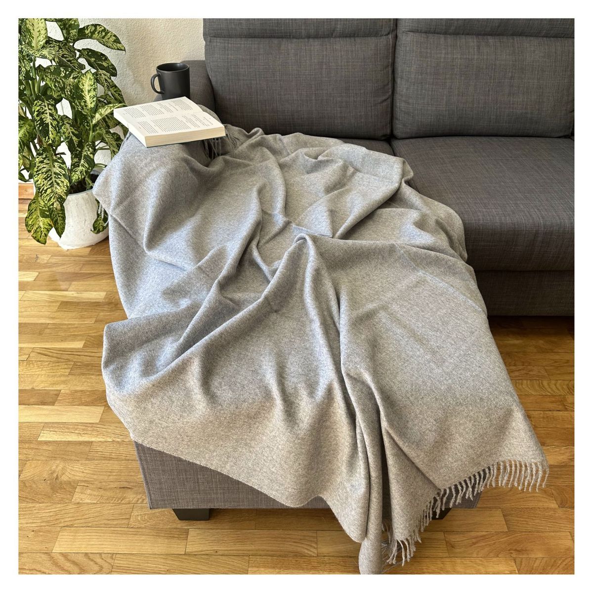 GENERICO - Manta Frazada Gris - 100% Baby Alpaca