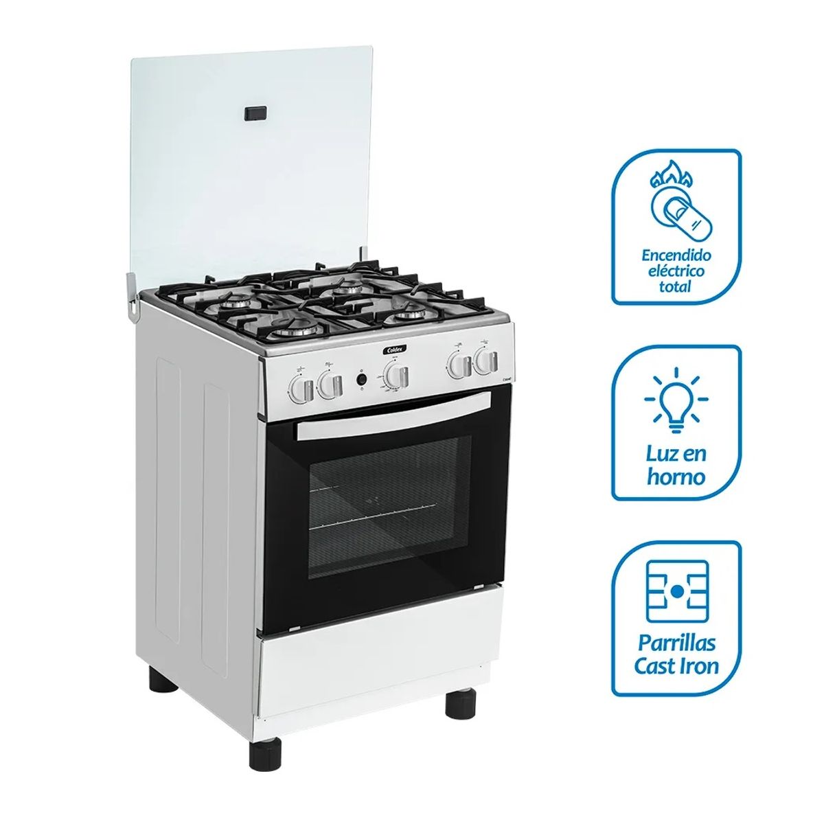 COLDEX - Cocina Coldex CX640 a Gas de Pie 24" 4 Quemadores Blanco