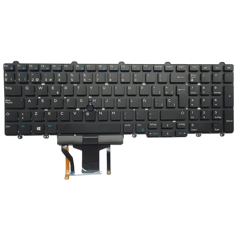 GENERICO - Teclado Para Laptop Dell Latitude Dell Precision Iluminado Pointstick