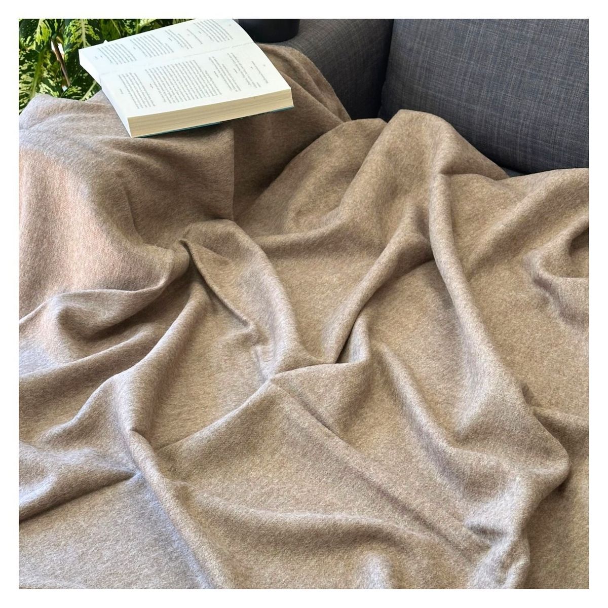 GENERICO - Manta Frazada Marrón - 100% Baby Alpaca