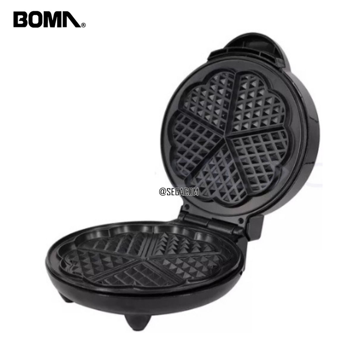 BOMA - Maquina Waflera Antiadherente 1200W BOMA -HEART- Black