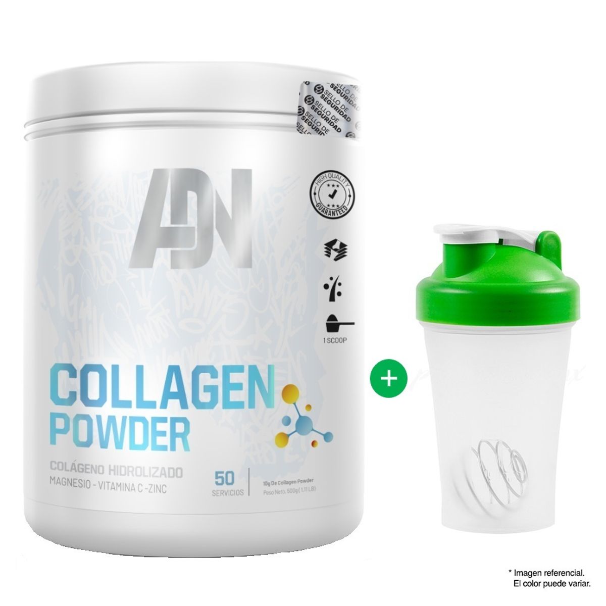 ADN - COLLAGEN POWDER 500 GR Colageno hidrolizado Naranja