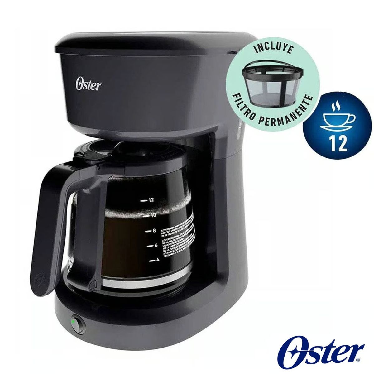 OSTER - Cafetera Programable Oster de 12 tazas BVSTDCP12B