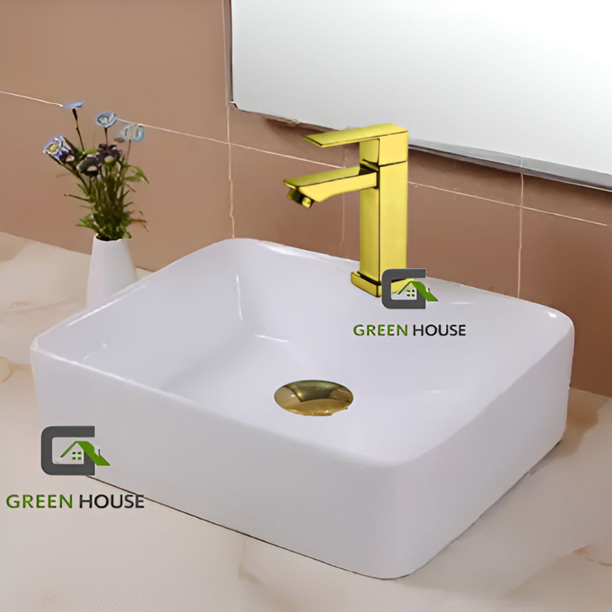 IMPORTADO MC - GRIFERIA  15CM DORADO PESADO AGUA FRIA  + DESAGUE DORADO