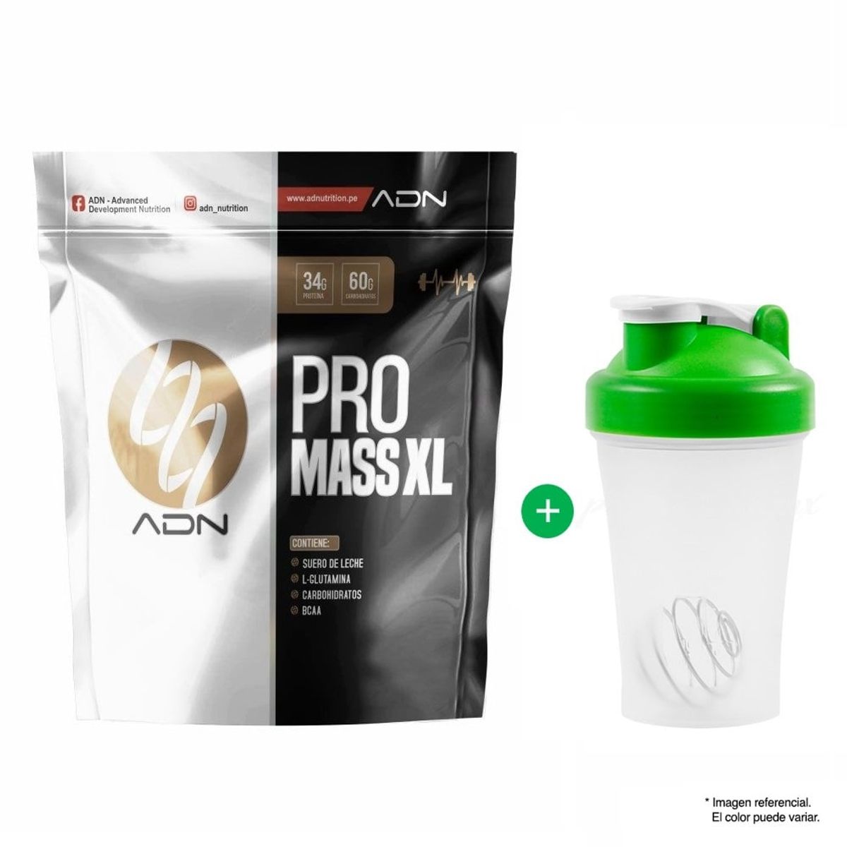 ADN - PRO MASS XL PROTEÍNA 3 KG VAINILLA + SHAKER