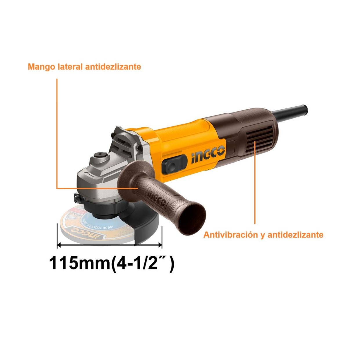 INGCO TOOLS - Amoladora Angular 710W 4 1/2 INGCO AG7118