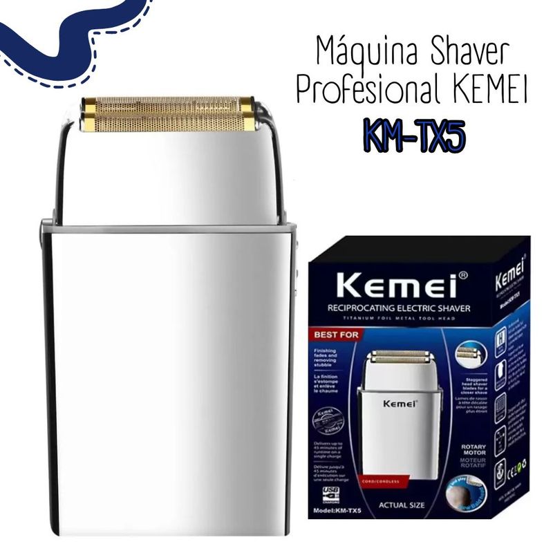 KEMEI - Afeitadora Shaver Kemei Recargable KM-TX5