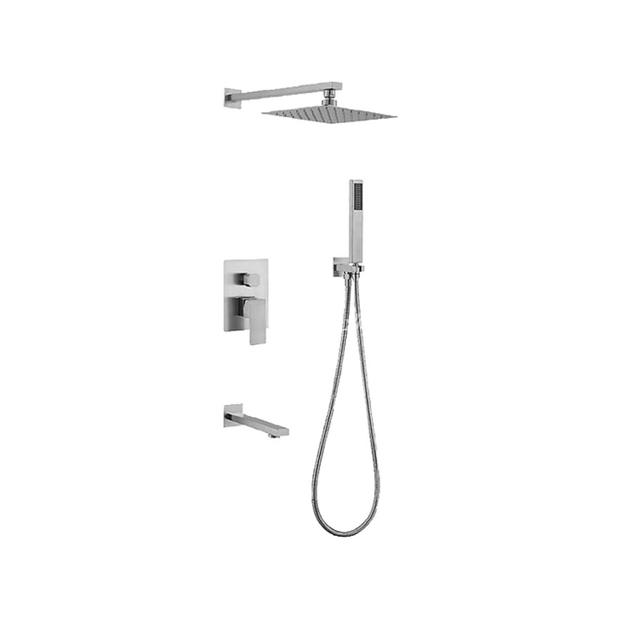 XM - MEZCLADORA DE DUCHA Y TINA SATINADO CUADRADO MT304-010D702