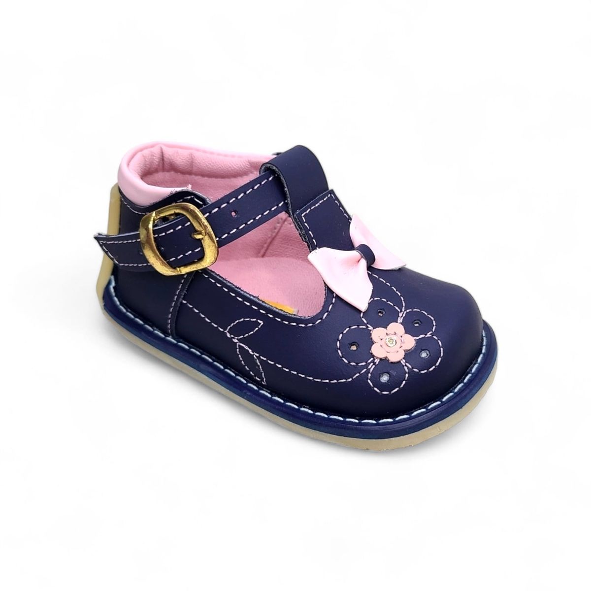GENERICO - Zapato Modelo Pibe Clásico semi-ortopédico Azul para niña bebé
