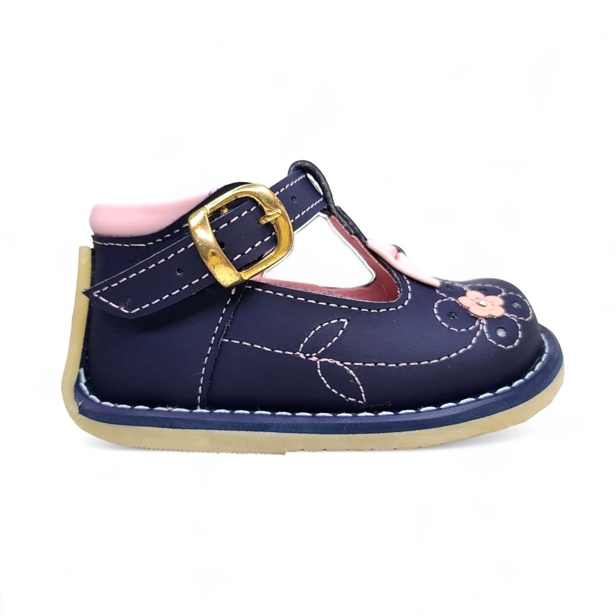 GENERICO - Zapato Modelo Pibe Clásico semi-ortopédico Azul para niña bebé
