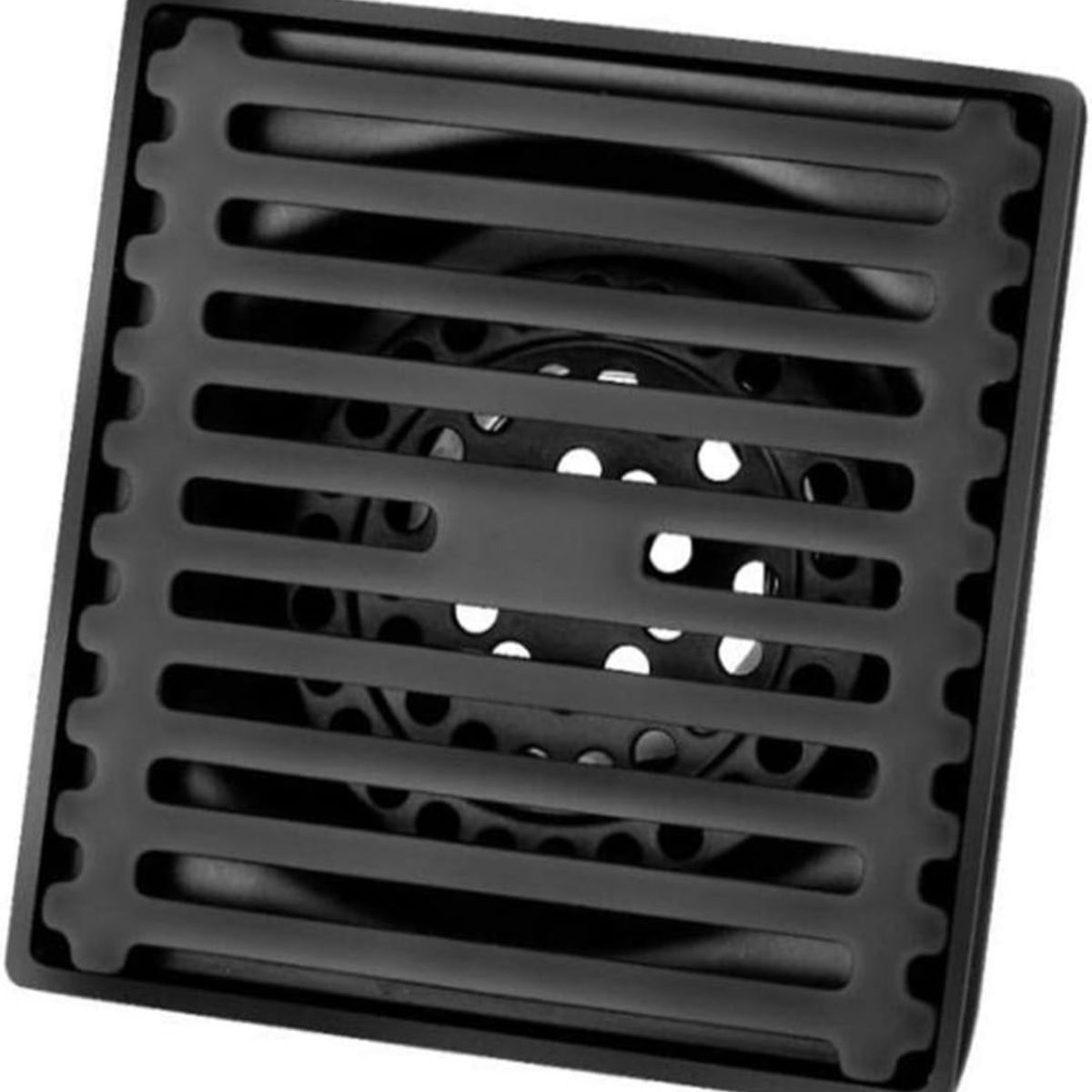 GENERICO - Sumidero Desagüe Rejilla Negro Mate, Acero SUS 304 10x10cm Anti olores