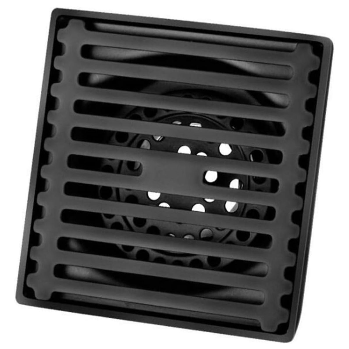 GENERICO - Sumidero Desagüe Rejilla Negro Mate, Acero SUS 304 10x10cm Anti olores