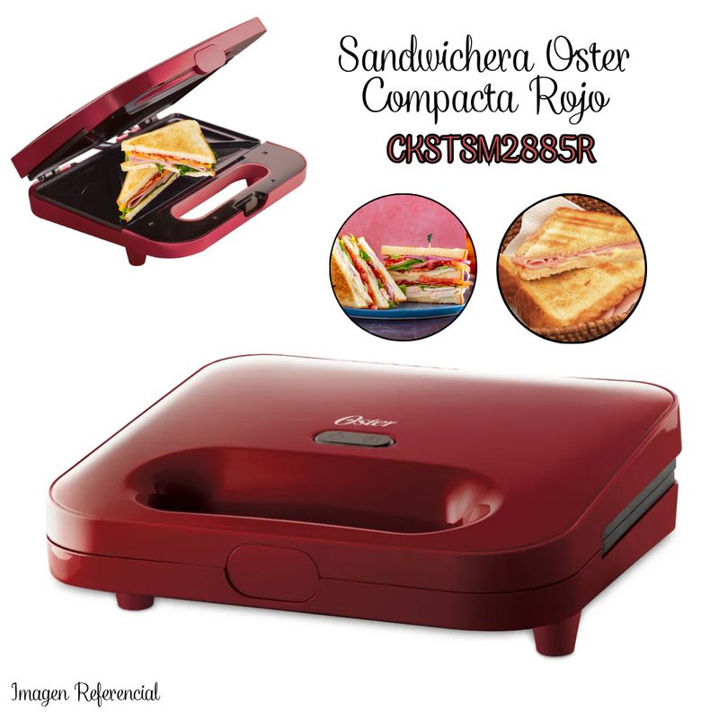 OSTER - Sandwichera Maker Oster Compacta - Rojo