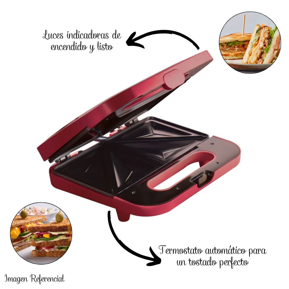 OSTER - Sandwichera Maker Oster Compacta - Rojo