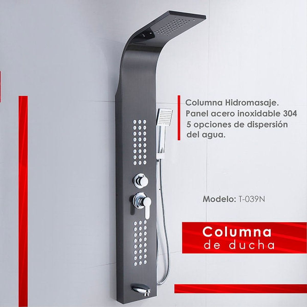 XM - COLUMNA DE DUCHA NEGRO T-039N