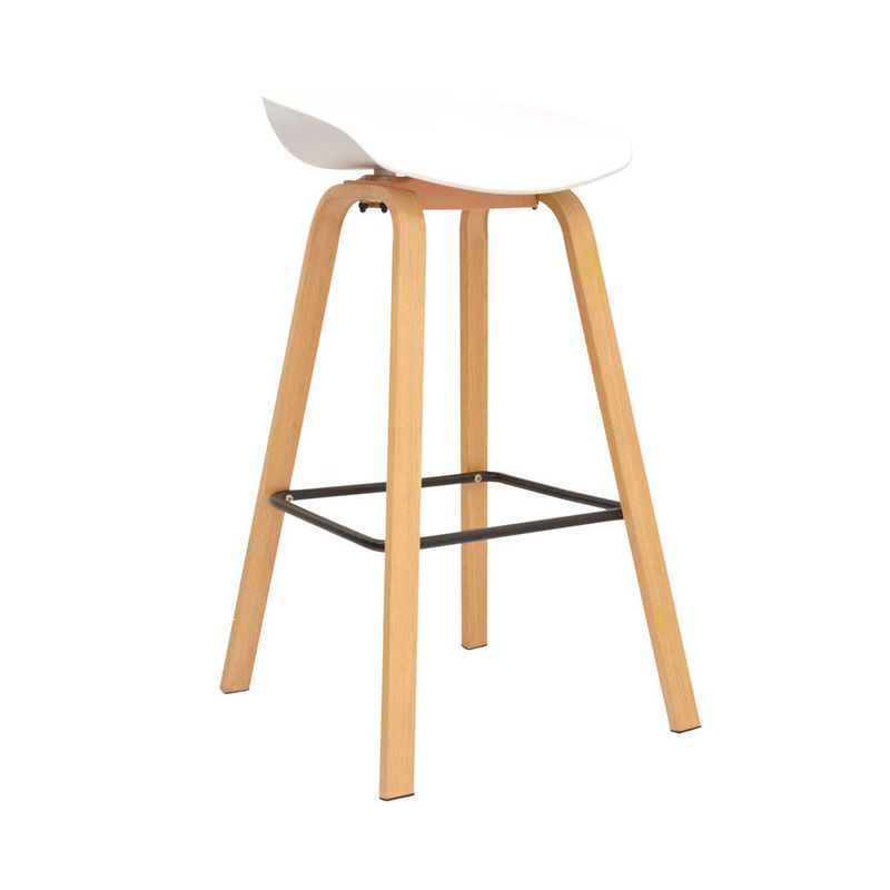 BONNO - Banco Para Bar Misuri Fijo 65 cm Blanco Bonno