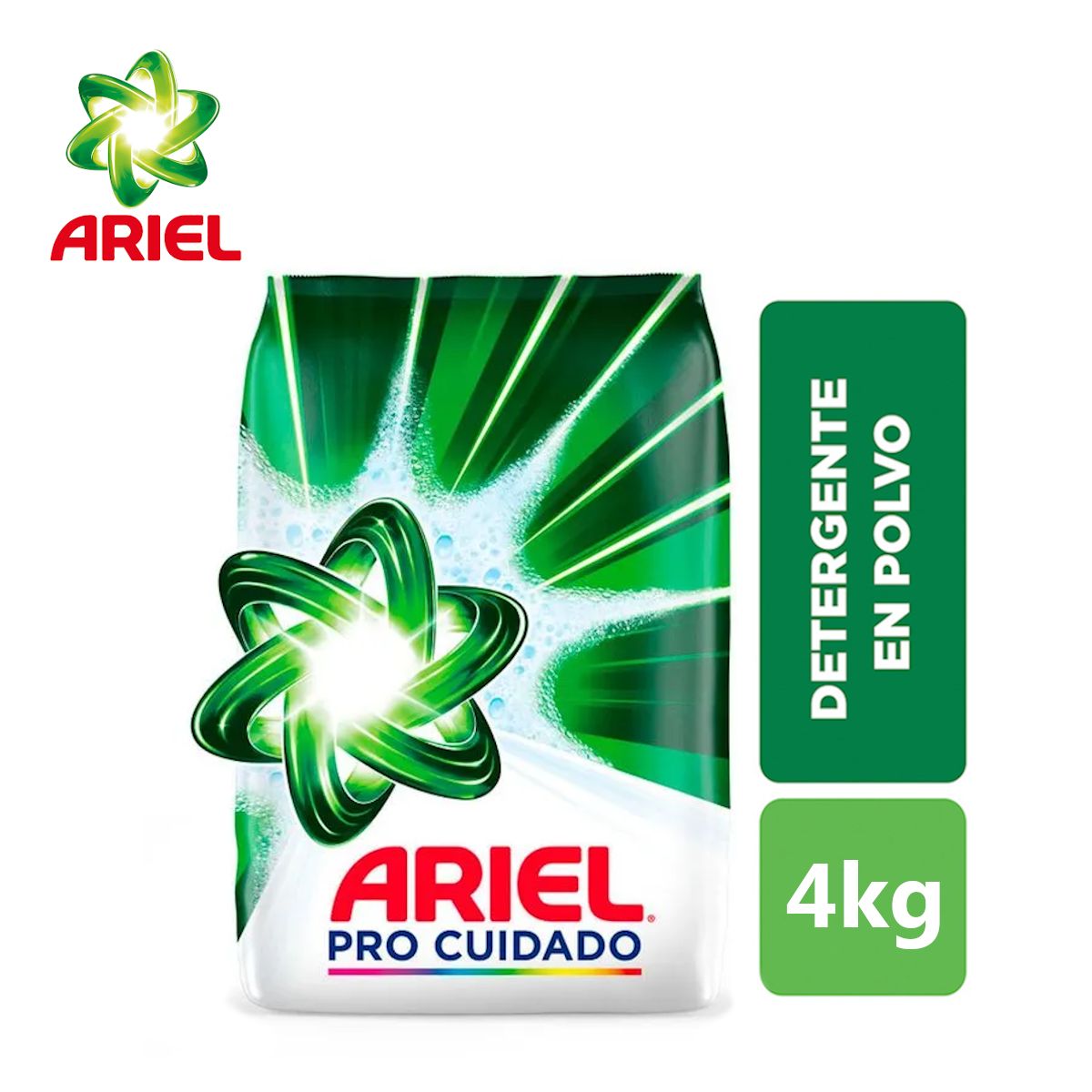ARIEL - Detergente en polvo 4 kilos Pro Cuidado ARIEL