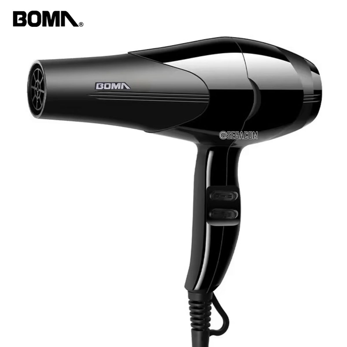 BOMA - Secadora Control Frizz con Difusor 2000w -RULOS- Black